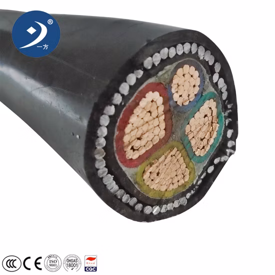 IEC 60502 600/1000V 3 Fase 4 Núcleos Cabo XLPE de baixa tensão com isolamento de PVC Cabo de energia elétrica flexível blindado Fornecedores de cabos elétricos (YJV/YJV22